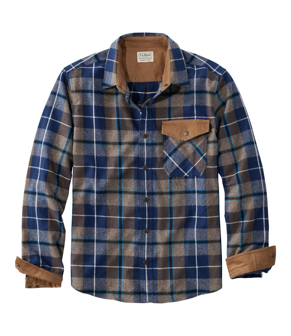 Men's Scotch Plaid Flannel Shirt, Snap-Front, Slightly Fitted Untucked Fit | L.L.Bean US