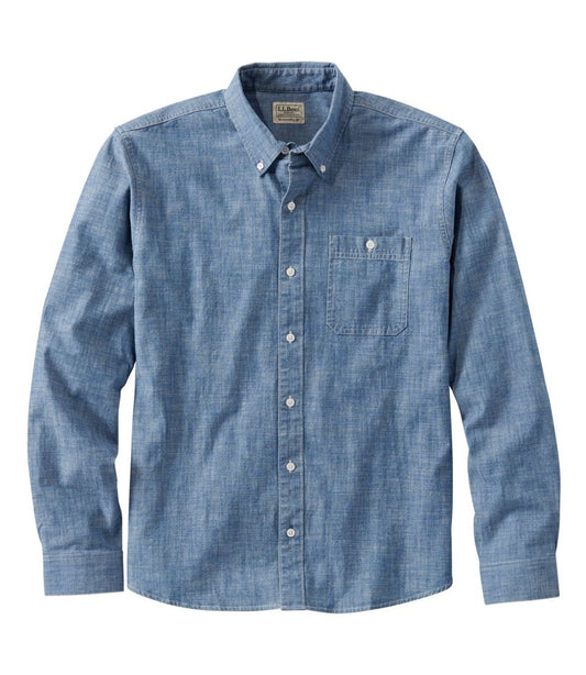 Men's Comfort Stretch® Chambray Shirt, Traditional Untucked Fit, Long-Sleeve | L.L.Bean discount
