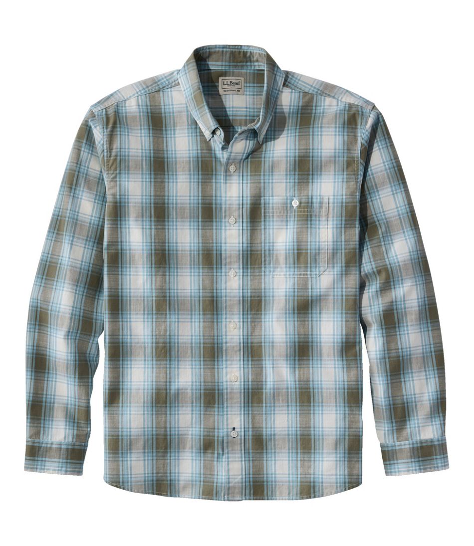 Men's Comfort Stretch® Chambray Shirt, Traditional Untucked Fit, Long-Sleeve, Print | L.L.Bean online