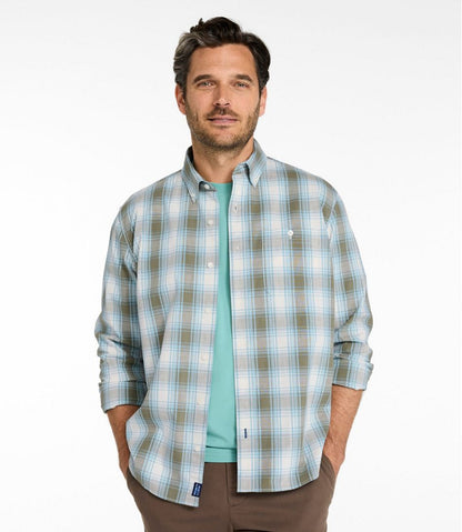 Men's Comfort Stretch® Chambray Shirt, Traditional Untucked Fit, Long-Sleeve, Print | L.L.Bean online