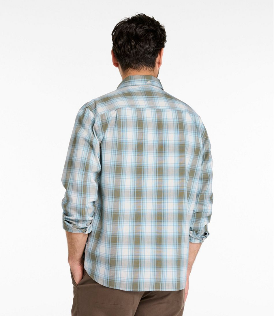 Men's Comfort Stretch® Chambray Shirt, Traditional Untucked Fit, Long-Sleeve, Print | L.L.Bean online