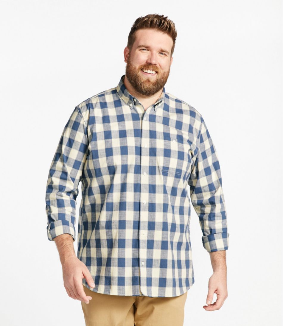 Men's Comfort Stretch® Chambray Shirt, Traditional Untucked Fit, Long-Sleeve, Print | L.L.Bean online