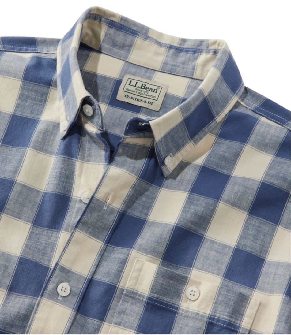 Men's Comfort Stretch® Chambray Shirt, Traditional Untucked Fit, Long-Sleeve, Print | L.L.Bean online