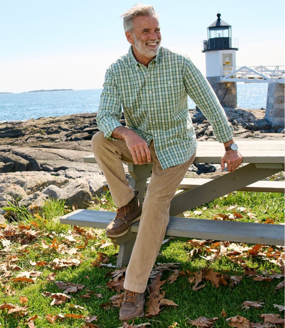 Men's Comfort Stretch® Chambray Shirt, Traditional Untucked Fit, Long-Sleeve, Print | L.L.Bean online