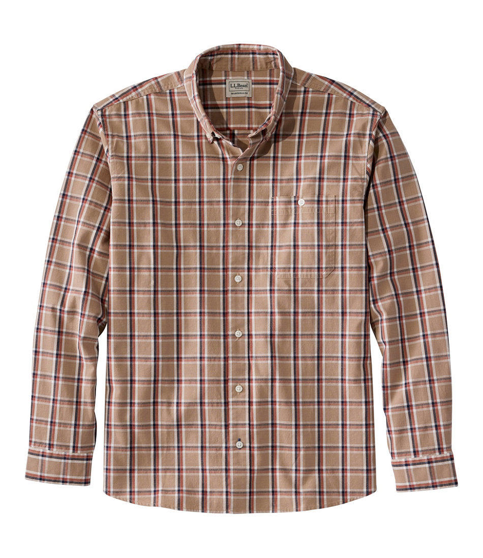Men's Comfort Stretch® Chambray Shirt, Traditional Untucked Fit, Long-Sleeve, Print | L.L.Bean online