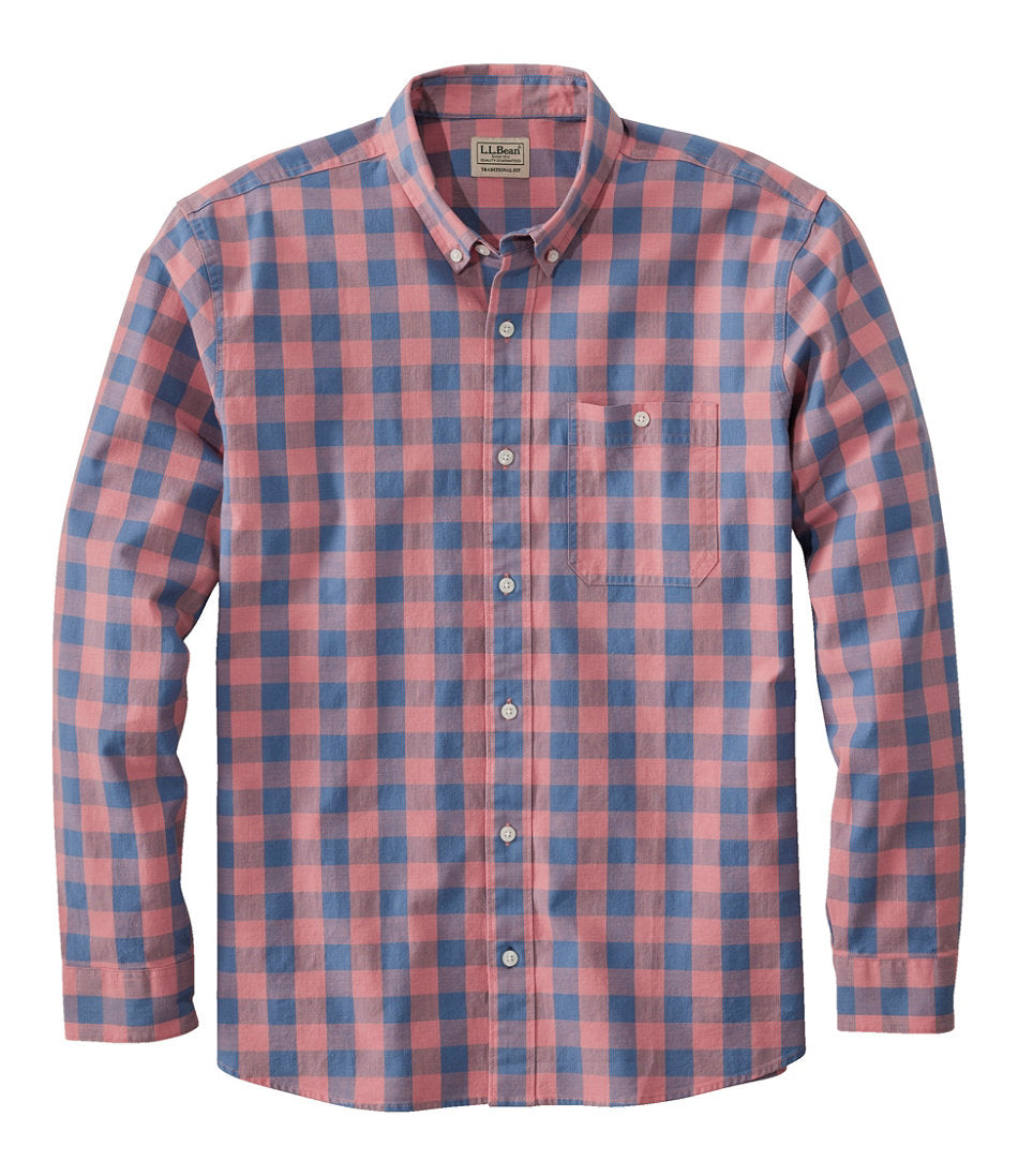Men's Comfort Stretch® Chambray Shirt, Traditional Untucked Fit, Long-Sleeve, Print | L.L.Bean online