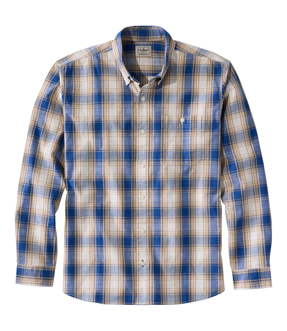 Men's Comfort Stretch® Chambray Shirt, Traditional Untucked Fit, Long-Sleeve, Print | L.L.Bean online