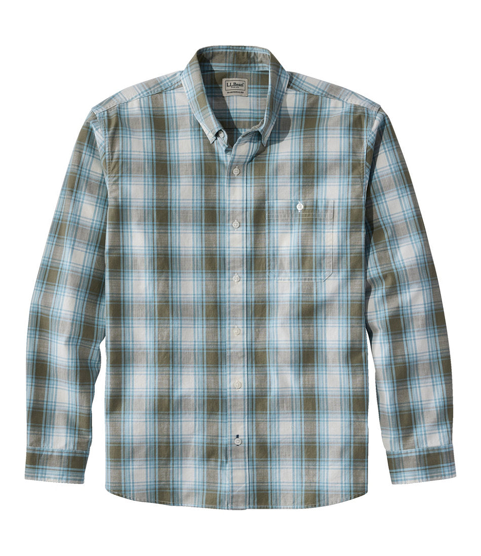 Men's Comfort Stretch® Chambray Shirt, Traditional Untucked Fit, Long-Sleeve, Print | L.L.Bean online