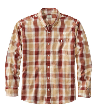 Men's Comfort Stretch® Chambray Shirt, Traditional Untucked Fit, Long-Sleeve, Print | L.L.Bean online