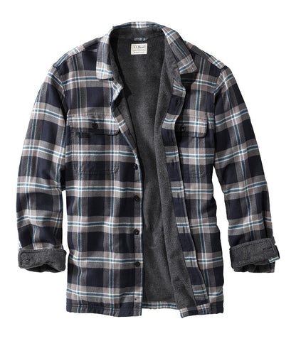 Men's Fleece-Lined Flannel Shirt, Traditional Fit | L.L.Bean outlet