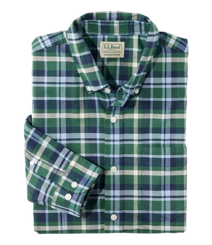 Men's Comfort Stretch® Oxford Shirt, Slightly Fitted Untucked Fit, Plaid | L.L.Bean sale