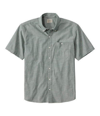 Men's Comfort Stretch® Chambray Shirt, Traditional Untucked Fit, Short-Sleeve | L.L.Bean on sale