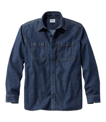 Men's BeanFlex® Denim Shirt, Traditional Untucked Fit | L.L.Bean online