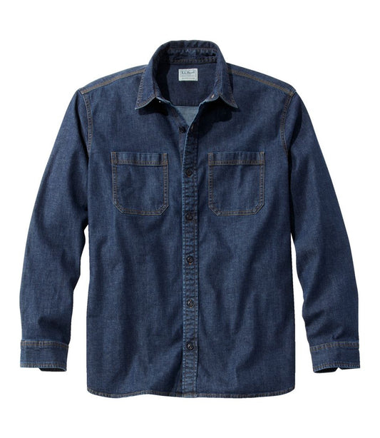 Men's BeanFlex® Denim Shirt, Traditional Untucked Fit | L.L.Bean online