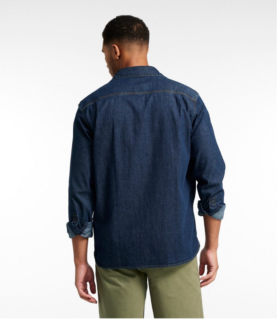 Men's BeanFlex® Denim Shirt, Traditional Untucked Fit | L.L.Bean online