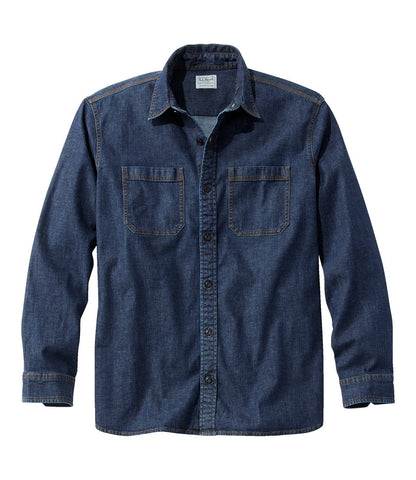 Men's BeanFlex® Denim Shirt, Traditional Untucked Fit | L.L.Bean online