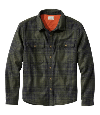 Men's Maine Guide Lightweight Lined Wool Field Shirt, Plaid | L.L.Bean US