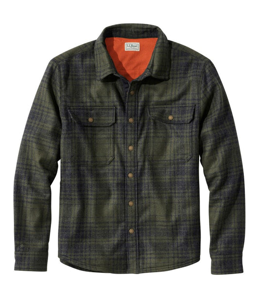 Men's Maine Guide Lightweight Lined Wool Field Shirt, Plaid | L.L.Bean US