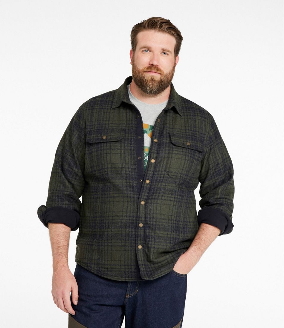 Men's Maine Guide Lightweight Lined Wool Field Shirt, Plaid | L.L.Bean US