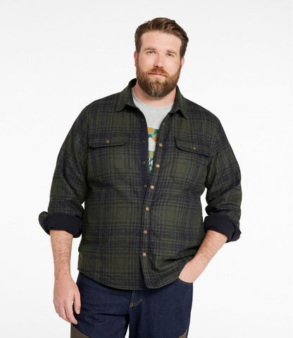 Men's Maine Guide Lightweight Lined Wool Field Shirt, Plaid | L.L.Bean US