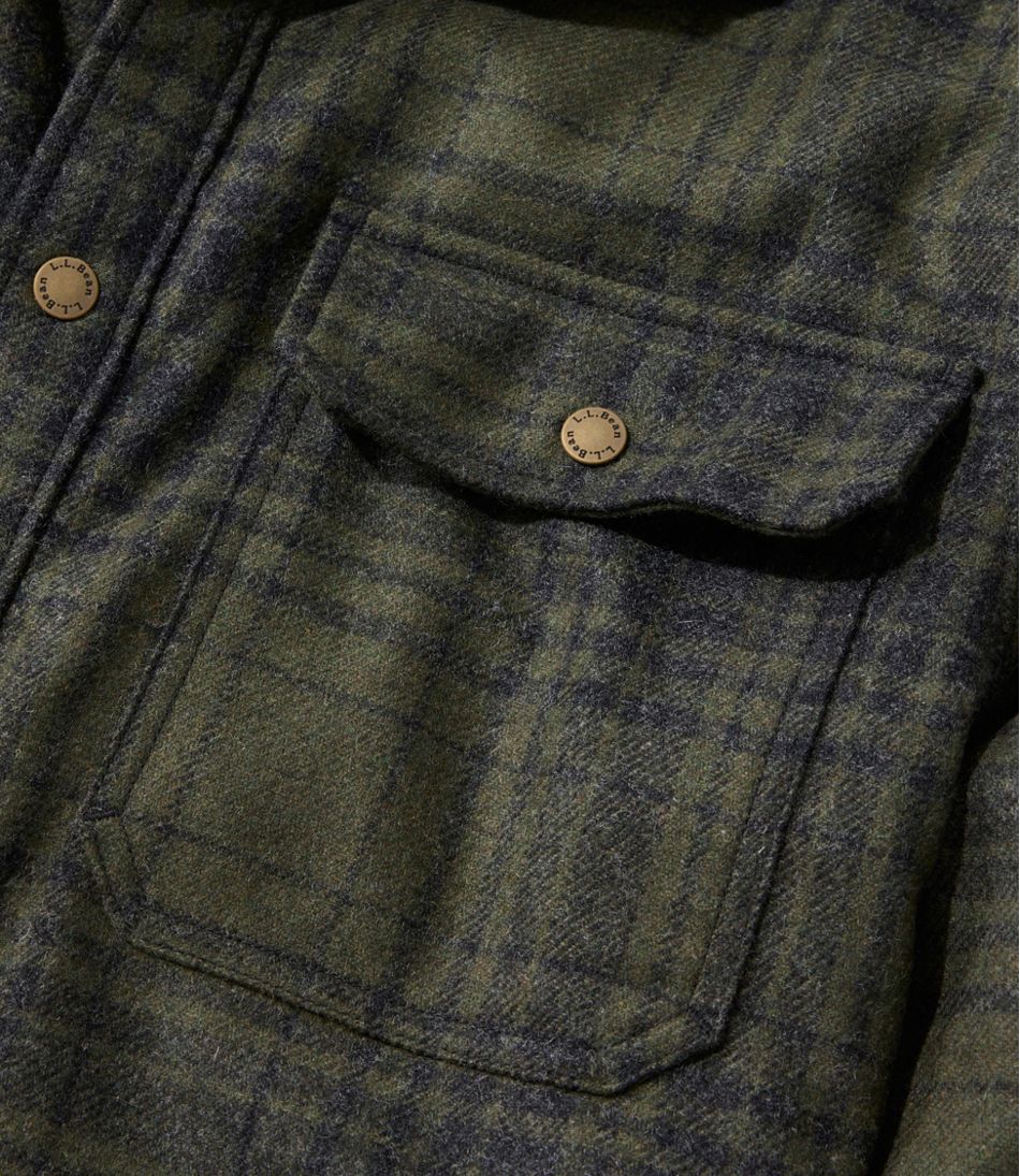 Men's Maine Guide Lightweight Lined Wool Field Shirt, Plaid | L.L.Bean US