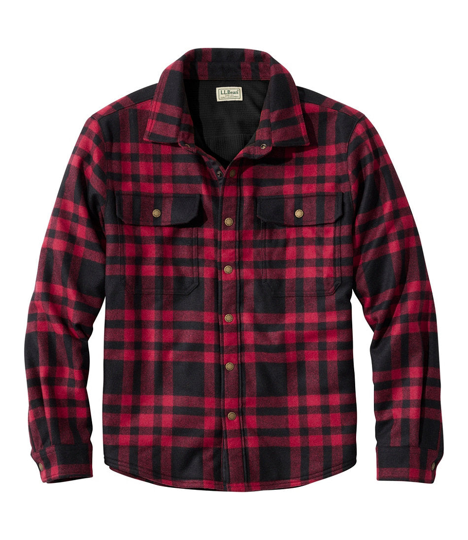 Men's Maine Guide Lightweight Lined Wool Field Shirt, Plaid | L.L.Bean US