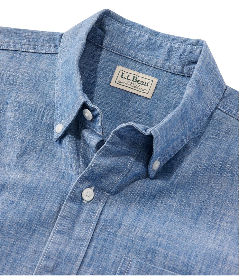 Men's Comfort Stretch® Chambray Shirt, Long-Sleeve, Slightly Fitted Untucked Fit | L.L.Bean online