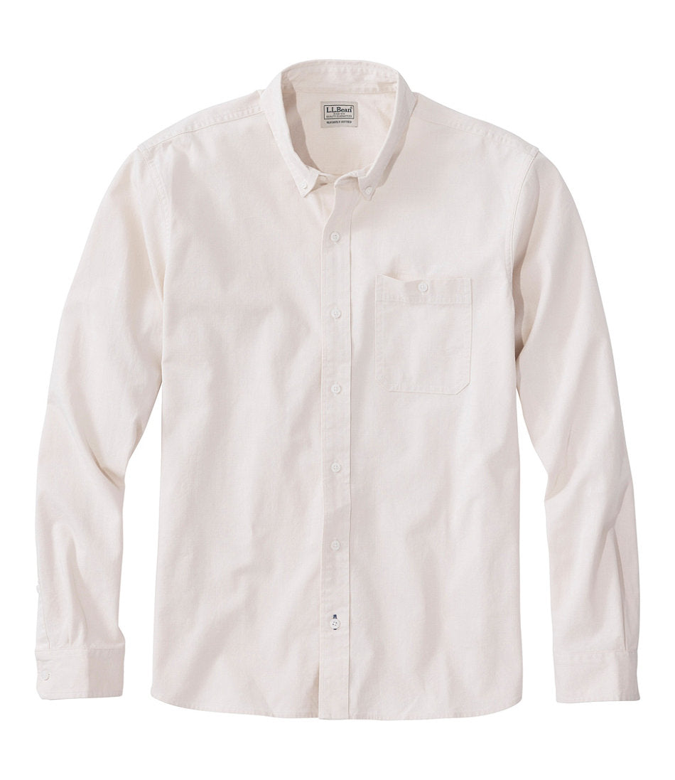 Men's Comfort Stretch® Chambray Shirt, Long-Sleeve, Slightly Fitted Untucked Fit | L.L.Bean online