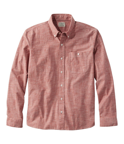 Men's Comfort Stretch® Chambray Shirt, Long-Sleeve, Slightly Fitted Untucked Fit | L.L.Bean online