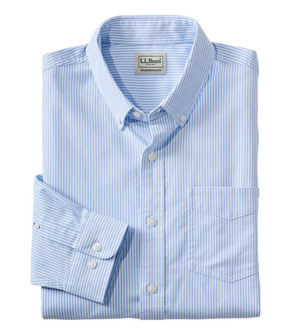 Men's Comfort Stretch Oxford Shirt, Slightly Fitted Untucked Fit, Stripe | L.L.Bean discount
