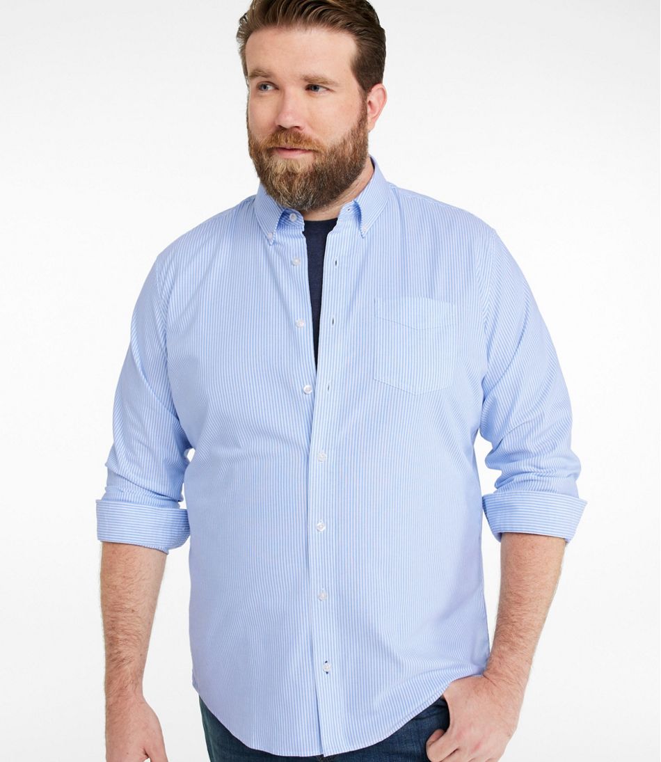 Men's Comfort Stretch Oxford Shirt, Slightly Fitted Untucked Fit, Stripe | L.L.Bean discount