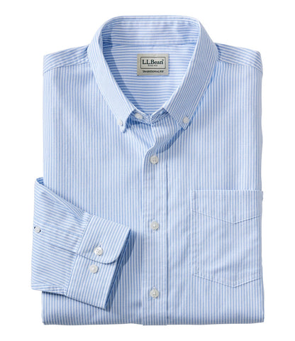 Men's Comfort Stretch Oxford Shirt, Slightly Fitted Untucked Fit, Stripe | L.L.Bean discount