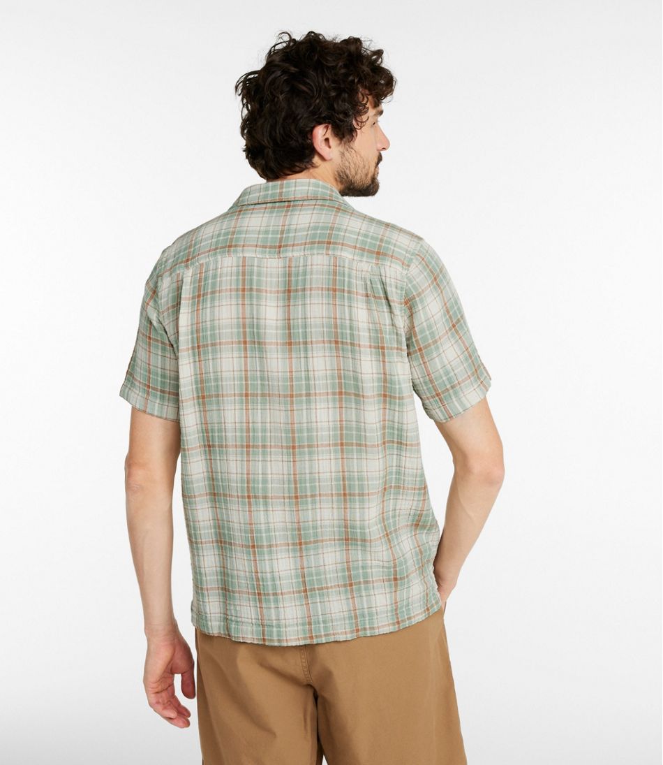 Men's Cloud Gauze Shirt, Short-Sleeve, Slightly Fitted Untucked Fit, Plaid | L.L.Bean online