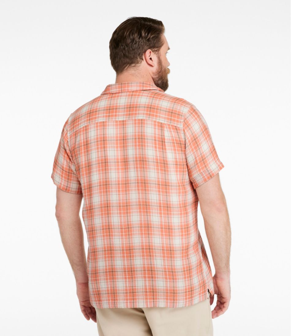 Men's Cloud Gauze Shirt, Short-Sleeve, Slightly Fitted Untucked Fit, Plaid | L.L.Bean online