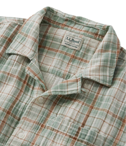 Men's Cloud Gauze Shirt, Short-Sleeve, Slightly Fitted Untucked Fit, Plaid | L.L.Bean online