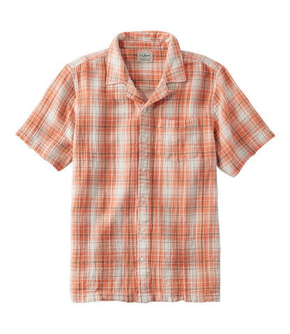 Men's Cloud Gauze Shirt, Short-Sleeve, Slightly Fitted Untucked Fit, Plaid | L.L.Bean online