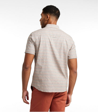 Men's Stonecoast Hemp Shirt, Short-Sleeve, Slightly Fitted Untucked Fit, Stripe | L.L.Bean US