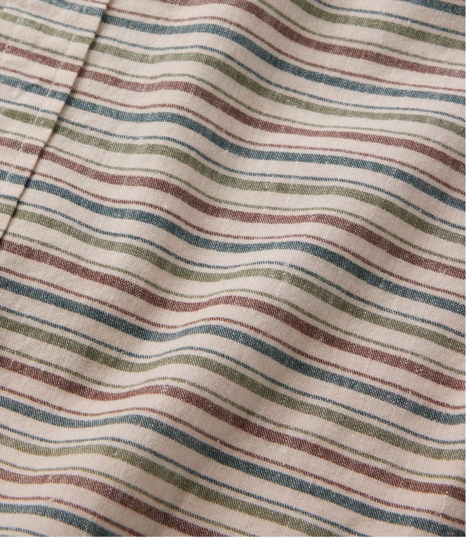 Men's Stonecoast Hemp Shirt, Short-Sleeve, Slightly Fitted Untucked Fit, Stripe | L.L.Bean US