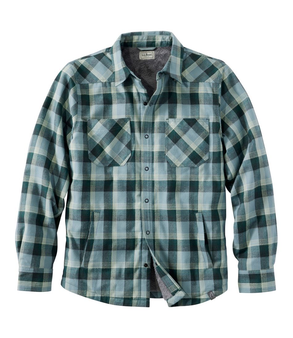 Men's Katahdin Performance Flannel Shirt-Jacket, Hi-Pile Fleece-Lined Plaid | L.L.Bean discount