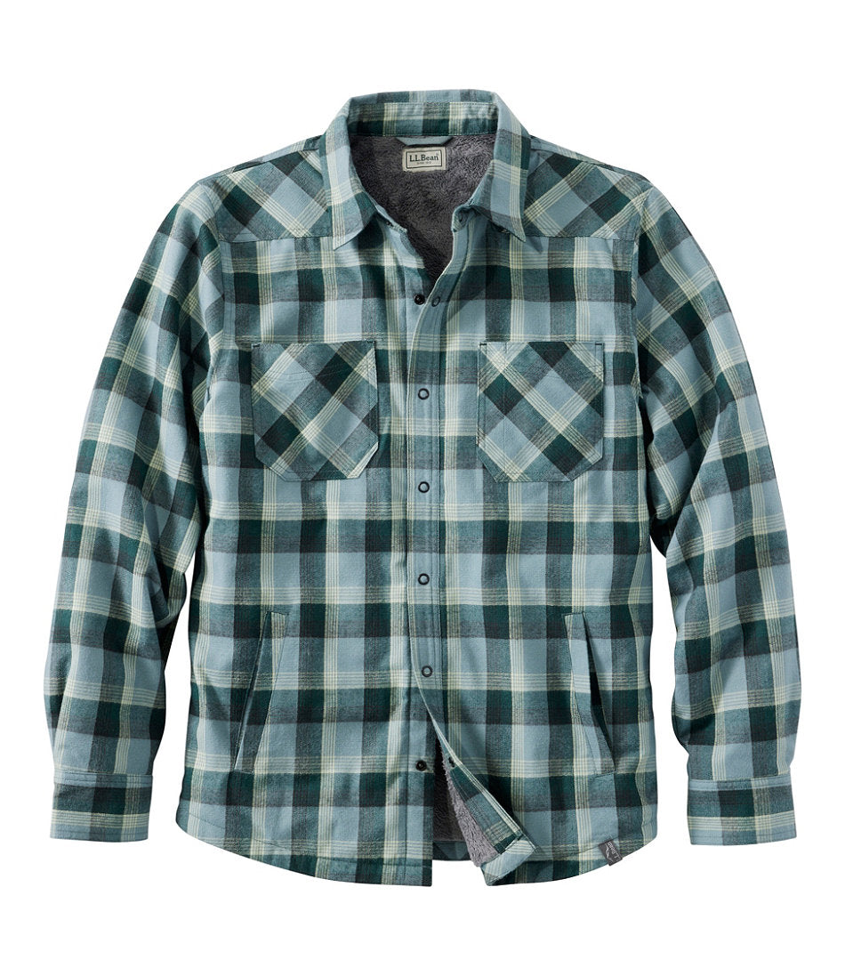 Men's Katahdin Performance Flannel Shirt-Jacket, Hi-Pile Fleece-Lined Plaid | L.L.Bean discount