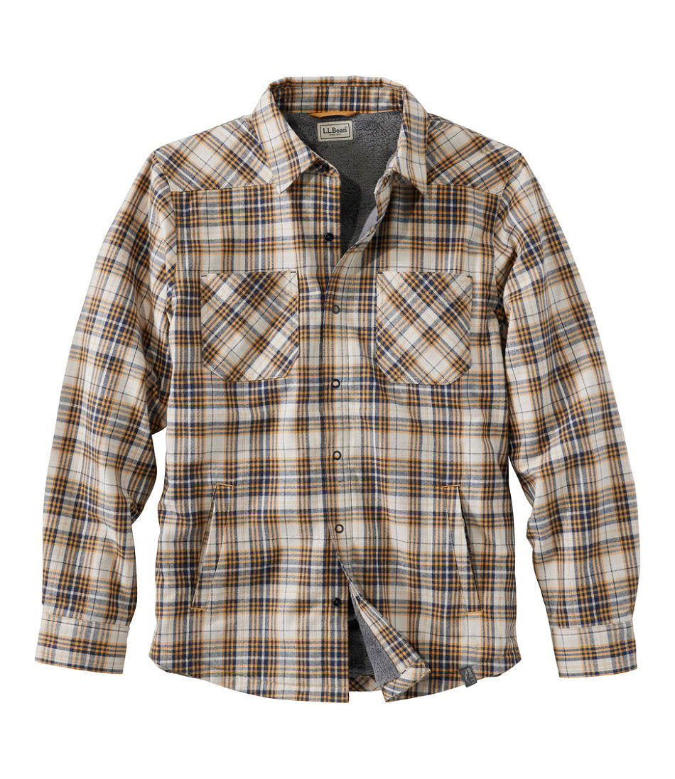 Men's Katahdin Performance Flannel Shirt-Jacket, Hi-Pile Fleece-Lined Plaid | L.L.Bean discount
