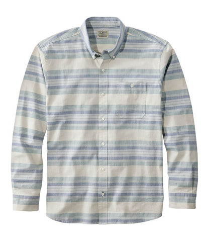 Men's Comfort Stretch Chambray Shirt, Traditional Untucked Fit, Long-Sleeve, Stripe | L.L.Bean online