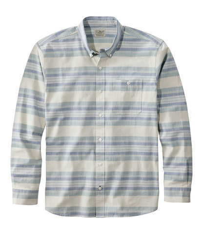 Men's Comfort Stretch Chambray Shirt, Traditional Untucked Fit, Long-Sleeve, Stripe | L.L.Bean online