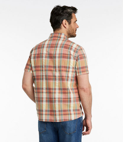 Men's Signature Seersucker Madras Shirt, Slightly Fitted, Short-Sleeve | L.L.Bean US