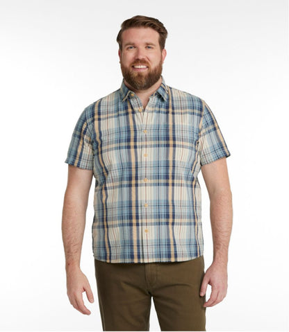 Men's Signature Seersucker Madras Shirt, Slightly Fitted, Short-Sleeve | L.L.Bean US