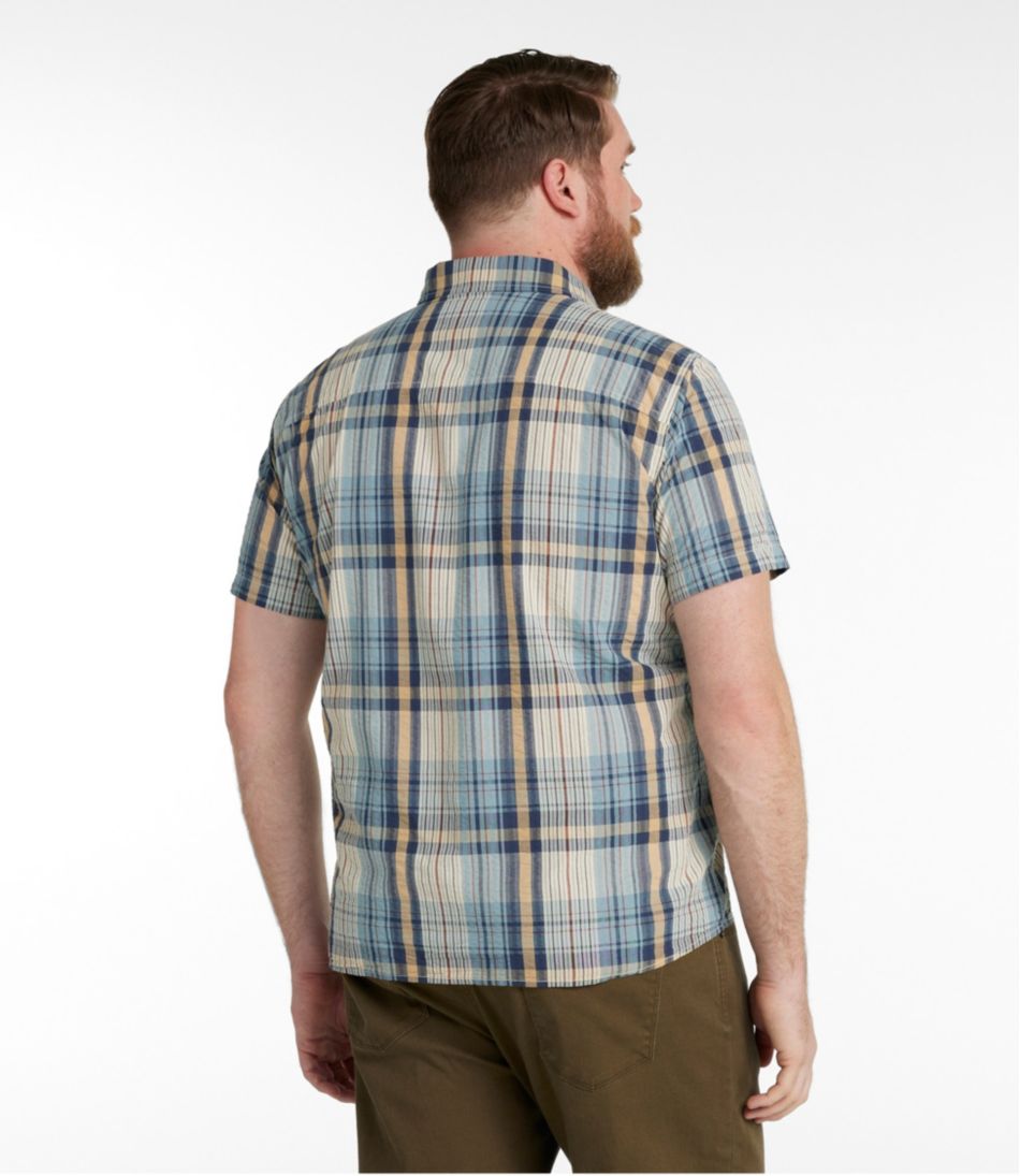 Men's Signature Seersucker Madras Shirt, Slightly Fitted, Short-Sleeve | L.L.Bean US