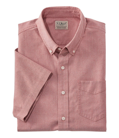Men's Comfort Stretch® Oxford Shirt, Slightly Fitted Untucked Fit, Short-Sleeve | L.L.Bean sale