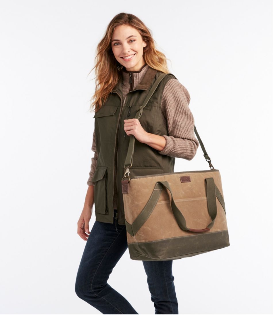 Insulated Waxed-Canvas Tote, Large | L.L.Bean US