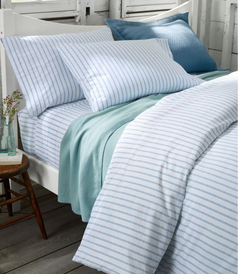 Sunwashed Percale Sheet Collection, Stripe Leaf | L.L.Bean US
