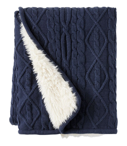 1912 Heritage Knit Faux Fur Throw, Cable | L.L.Bean sale
